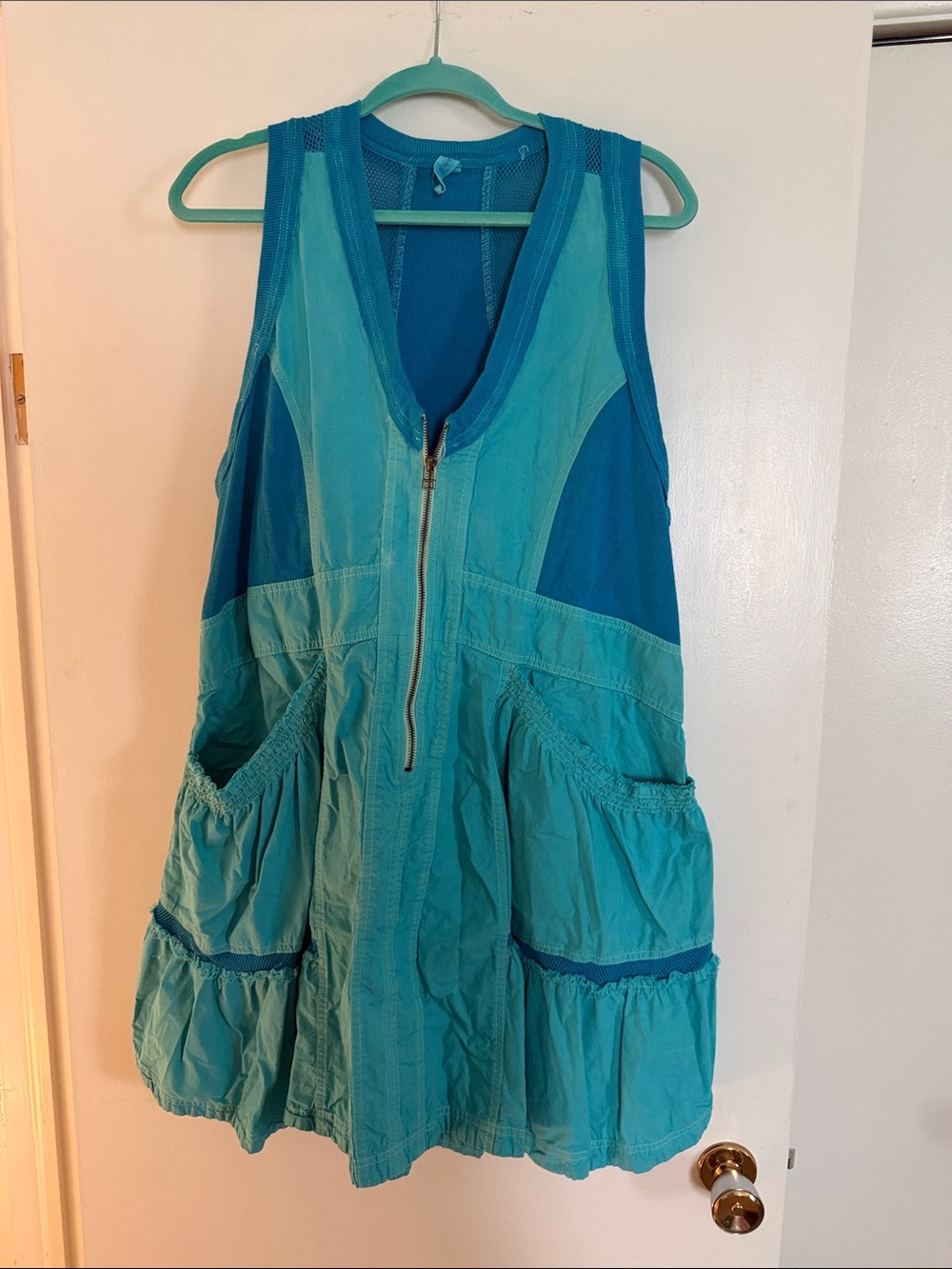 Anthropologie Daily Practice Sleeveless Zip Front Mini Dress